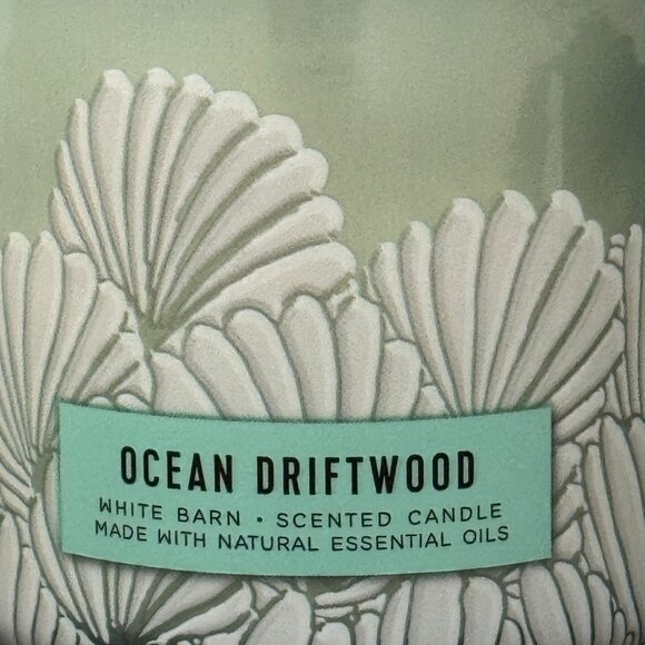 BBW Ocean Driftwood White Barn Bath & Body Works Mason Jar Single Wick Candle - Picture 3 of 10
